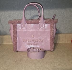 Kate Spade Jett Shearling Pink Fur-Trimmed Handbag Cross Body